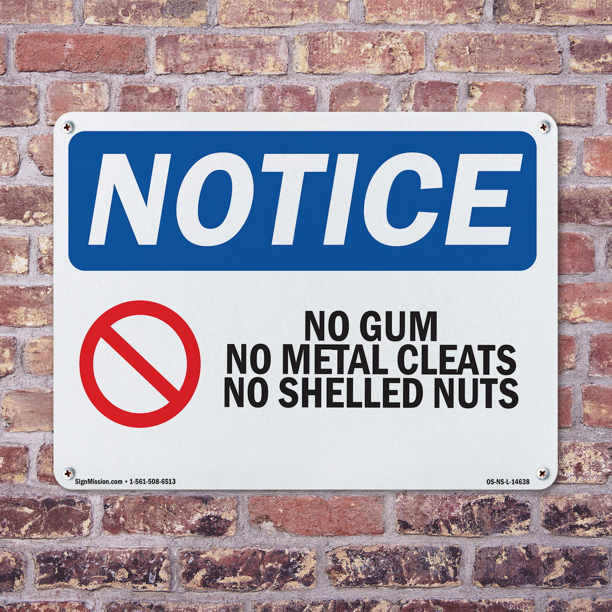 No Gum No Metal Cleats No Shelled Nuts