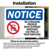 No Lifeguard Present Deck Slippery