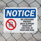 No Lifeguard Present Deck Slippery