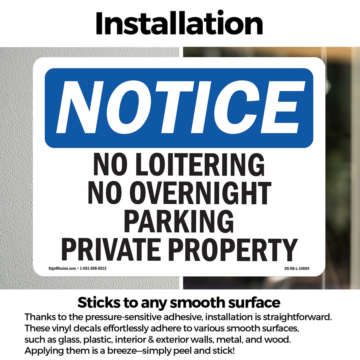 No Loitering No Overnight Parking Private Property
