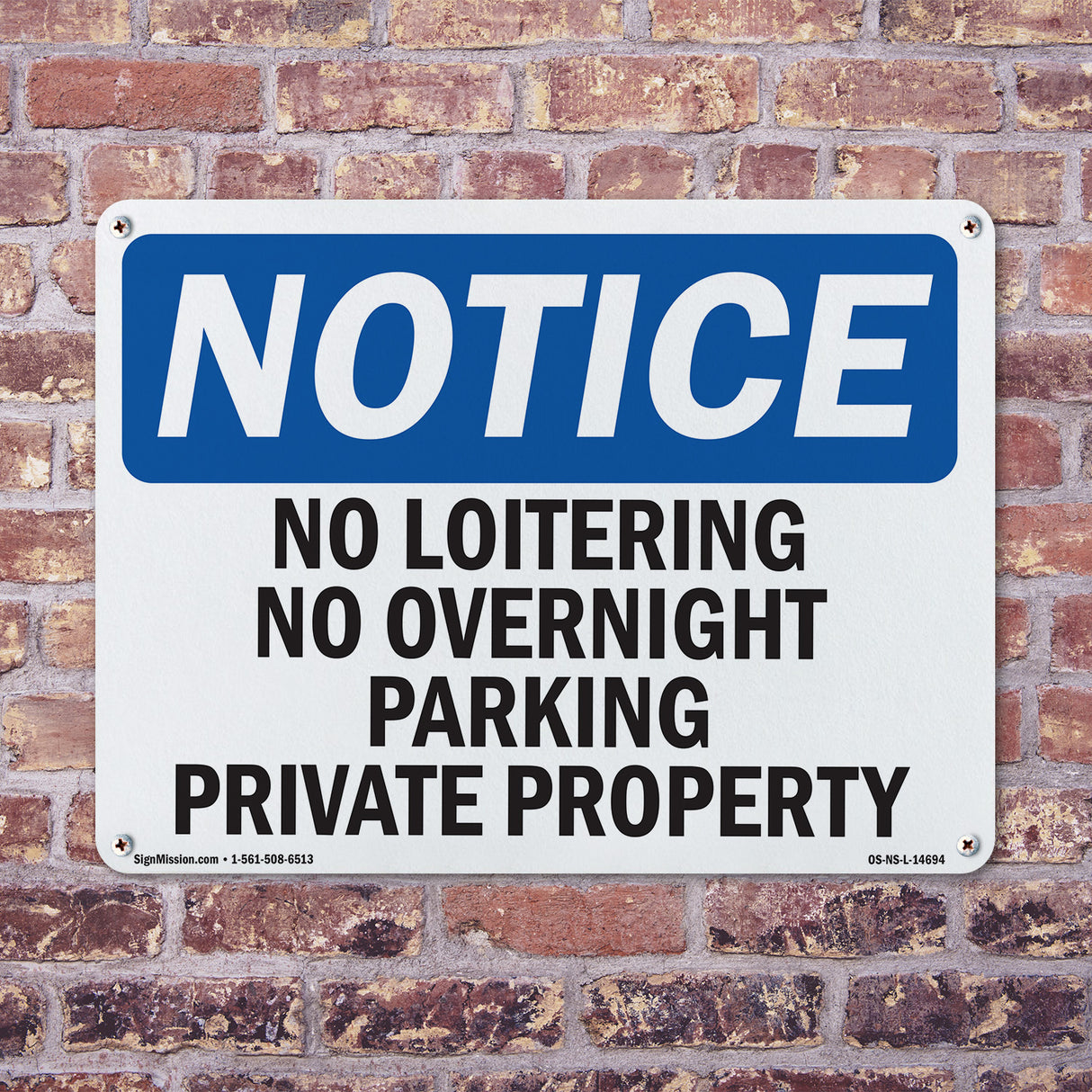No Loitering No Overnight Parking Private Property