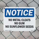 No Metal Cleats No Gum No Sunflower Seeds