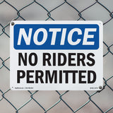 No Riders Permitted Sign