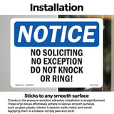 No Soliciting No Exceptions Do Not Knock Or Ring!