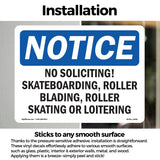 No Soliciting, Skateboarding, Roller Blading,