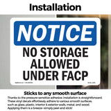 No Storage Allowed Under Facp