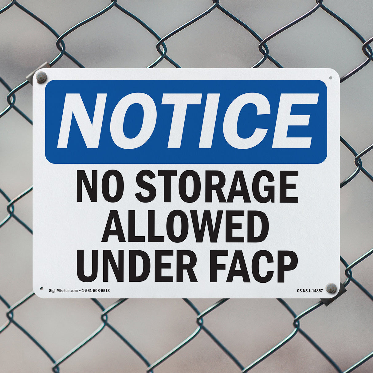 No Storage Allowed Under Facp