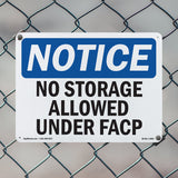 No Storage Allowed Under Facp