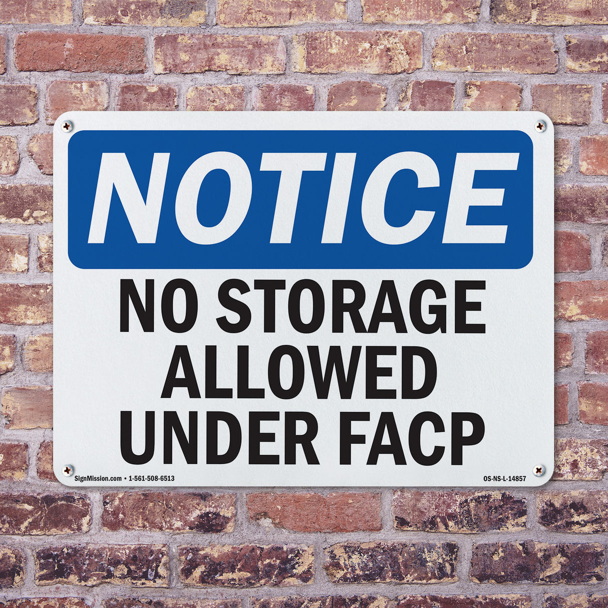 No Storage Allowed Under Facp