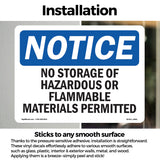 No Storage Of Hazardous Or Flammable Materials