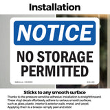 No Storage Permitted