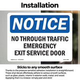 No Through Traffic Emergency Exit Service Door