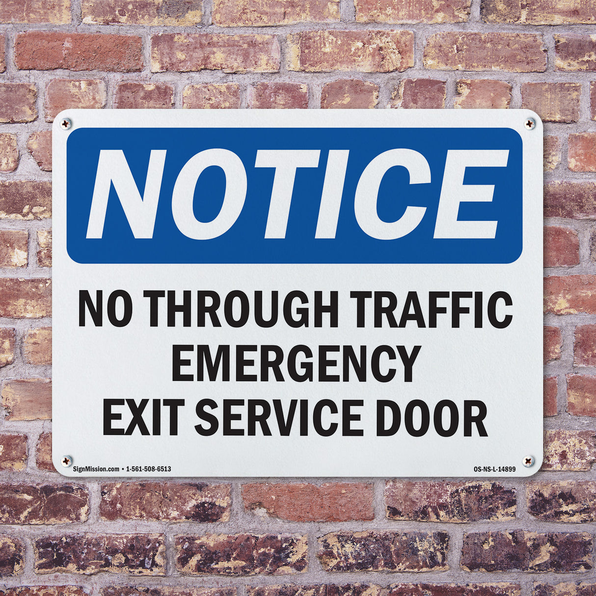 No Through Traffic Emergency Exit Service Door