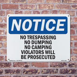 No Trespassing No Dumping No Camping