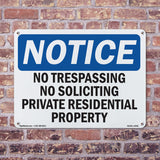 No Trespassing No Soliciting Private Residential