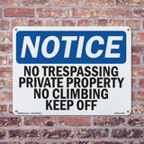No Trespassing Private Property No Climbing