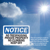 No Trespassing Private Property No Climbing