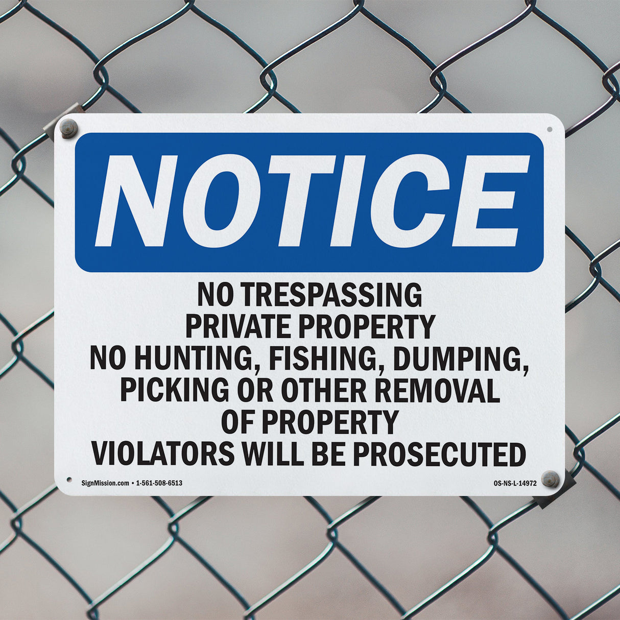 No Trespassing Private Property No Hunting,