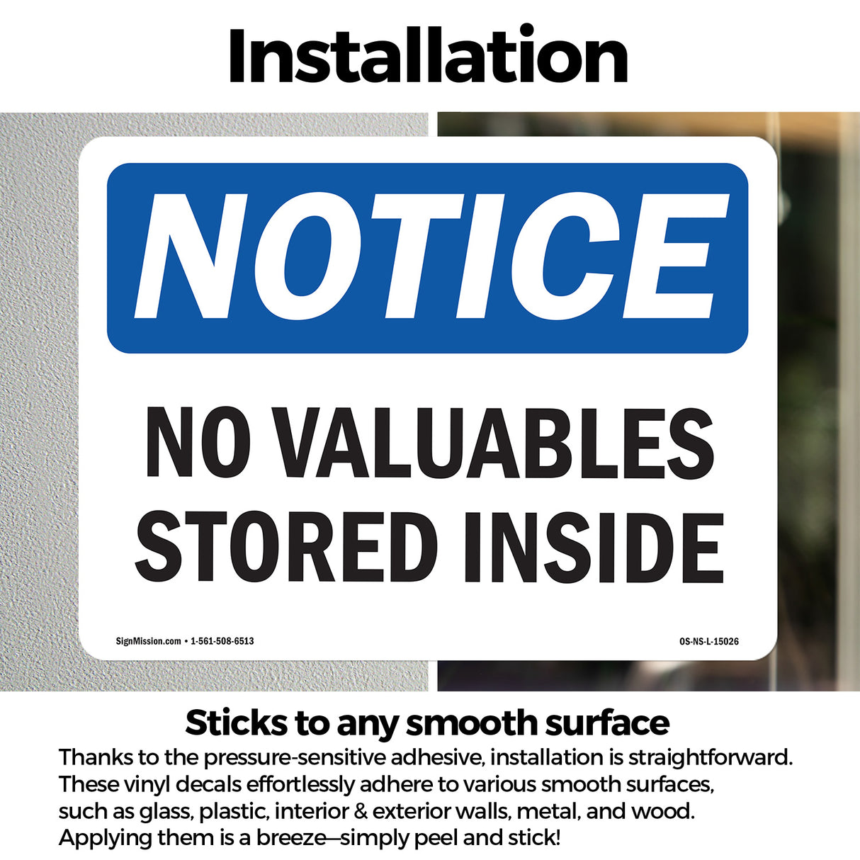 No Valuables Stored Inside