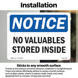 No Valuables Stored Inside