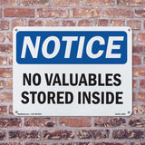 No Valuables Stored Inside
