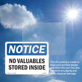 No Valuables Stored Inside