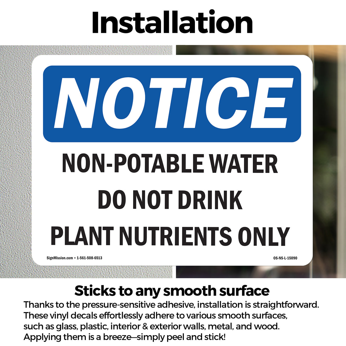 Non-Potable Water Do Not Drink Plant Nutrients