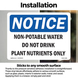 Non-Potable Water Do Not Drink Plant Nutrients