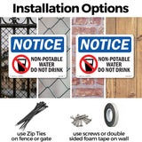 Non-Potable Water Do Not Drink