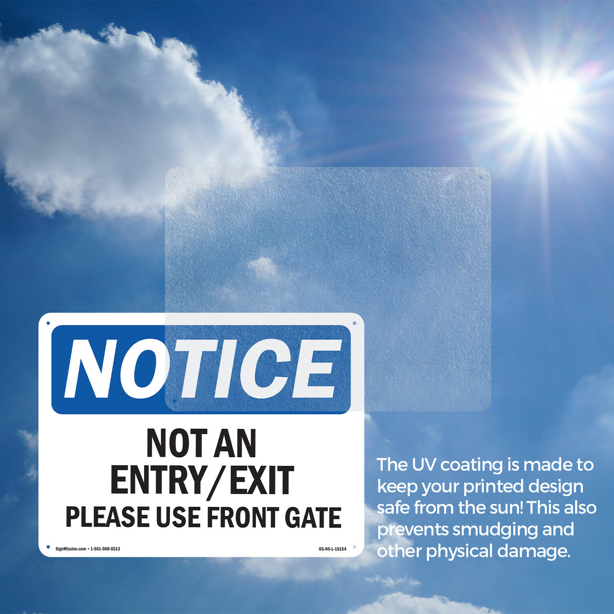 Not An Entry Exit Please Use Front Gate Sign