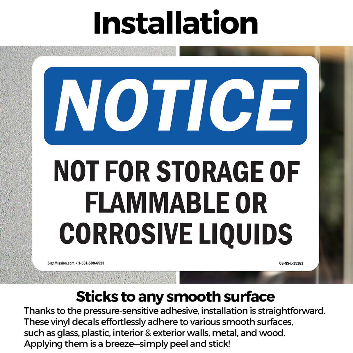 Not For Storage Of Flammable Or Corrosive Liquids