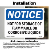 Not For Storage Of Flammable Or Corrosive Liquids