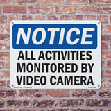 NOTICE All Activities Monitored By Video Camera