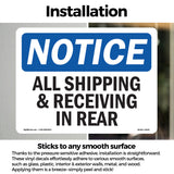 NOTICE All Shipping And Receiving In Rear
