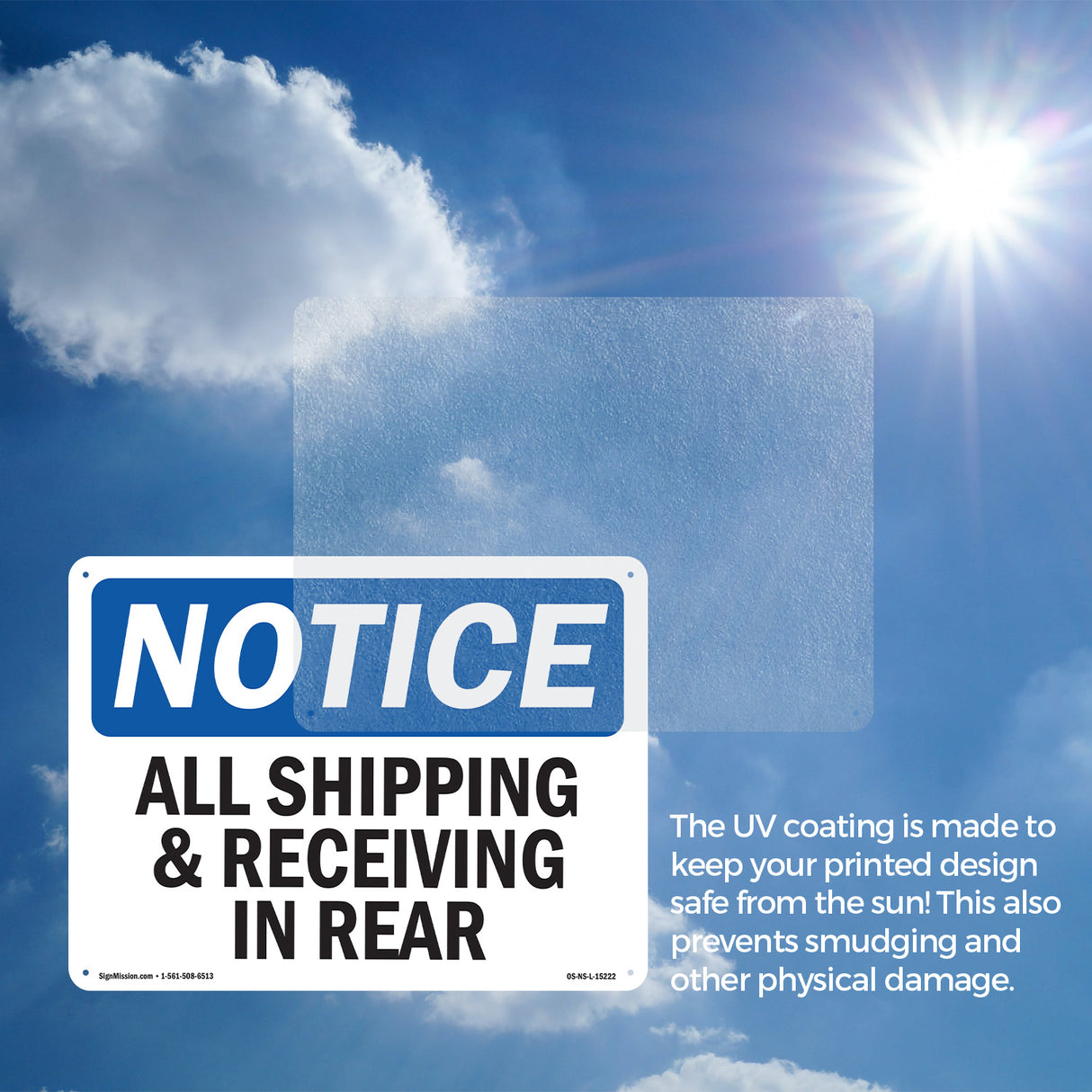 NOTICE All Shipping And Receiving In Rear