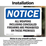 NOTICE All Weapons Concealed Firearms Prohibited