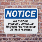 NOTICE All Weapons Concealed Firearms Prohibited