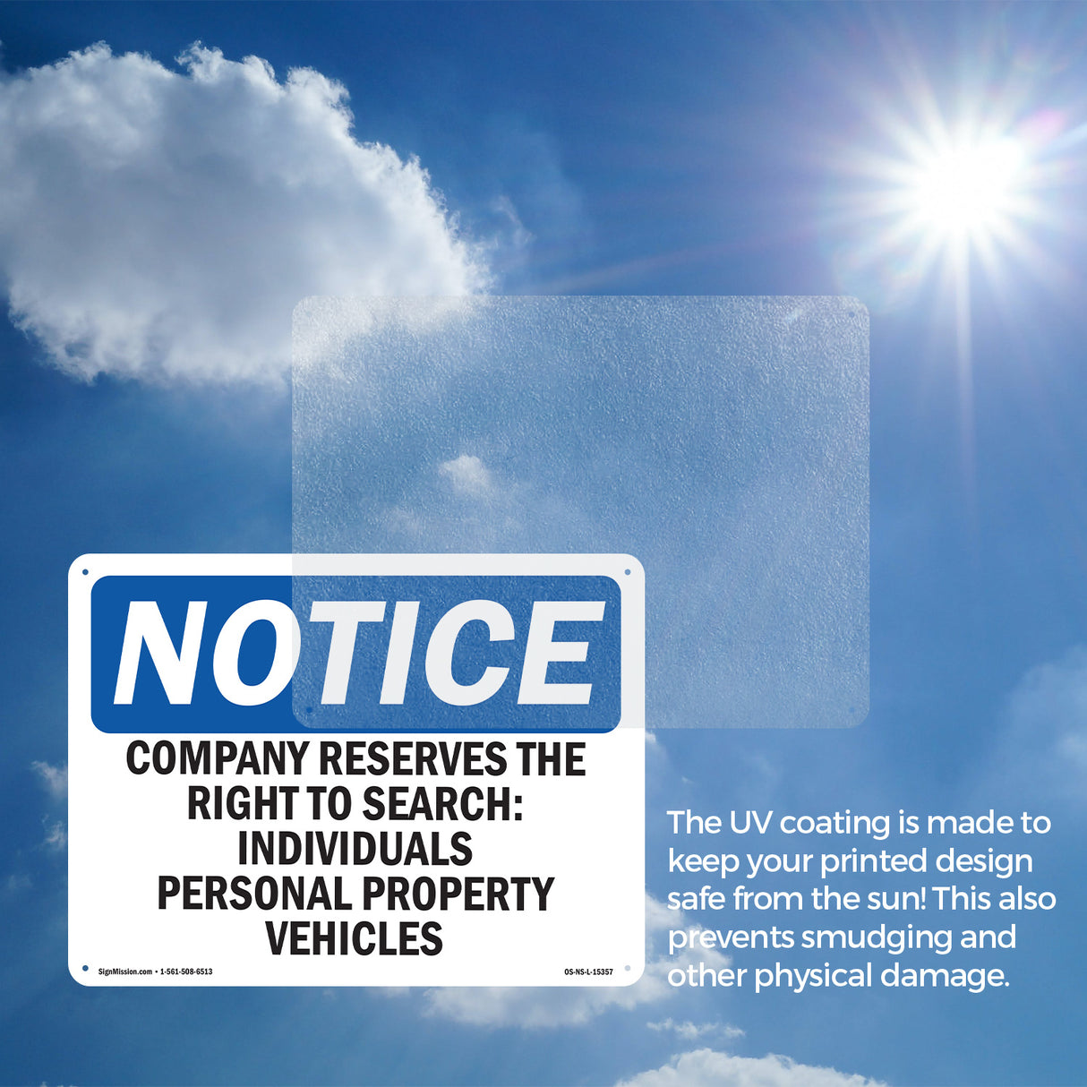 NOTICE Company Reserves The Right To Search