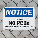 NOTICE Contains No PCBs Polychlorinated Biphenyls