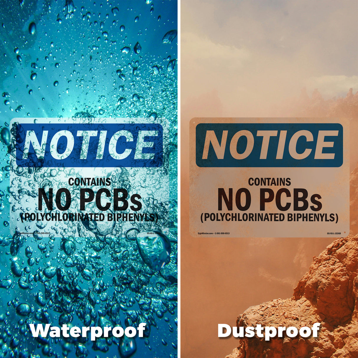 NOTICE Contains No PCBs Polychlorinated Biphenyls