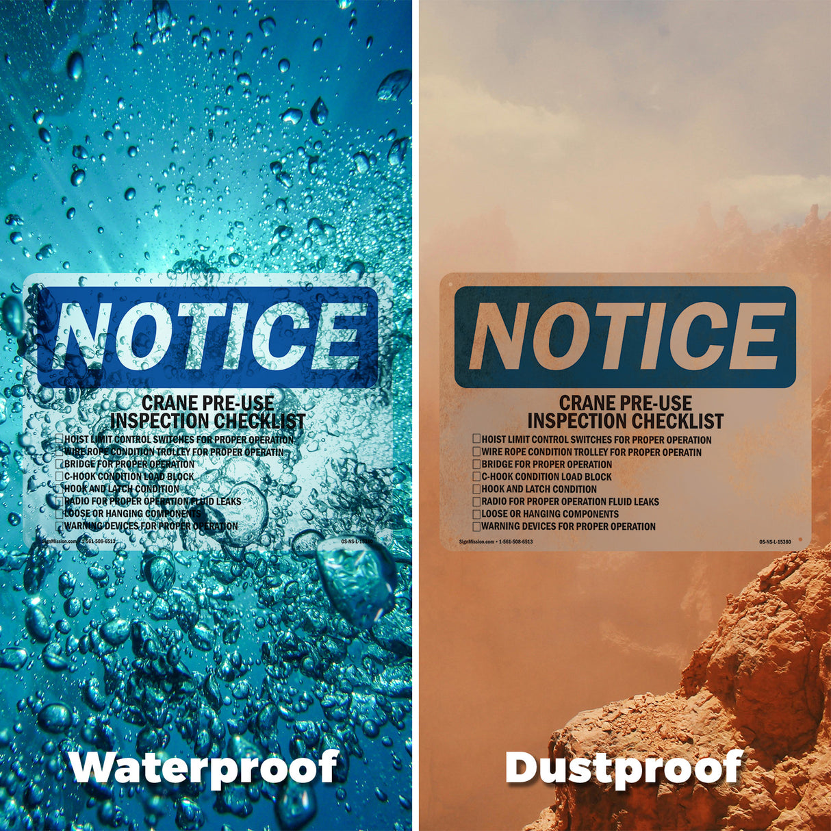 NOTICE Crane Pre-Use Inspection Checklist