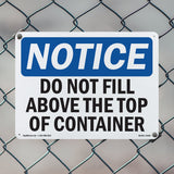 NOTICE Do Not Fill Above The Top Of Container
