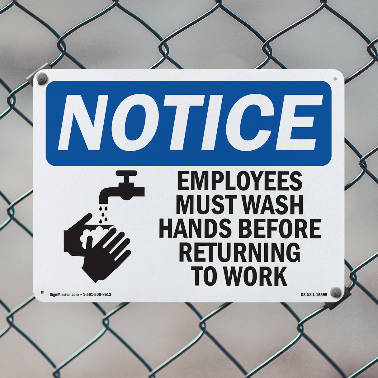 NOTICE Employees Must Wash Hands Before Work