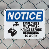 NOTICE Employees Must Wash Hands Before Work