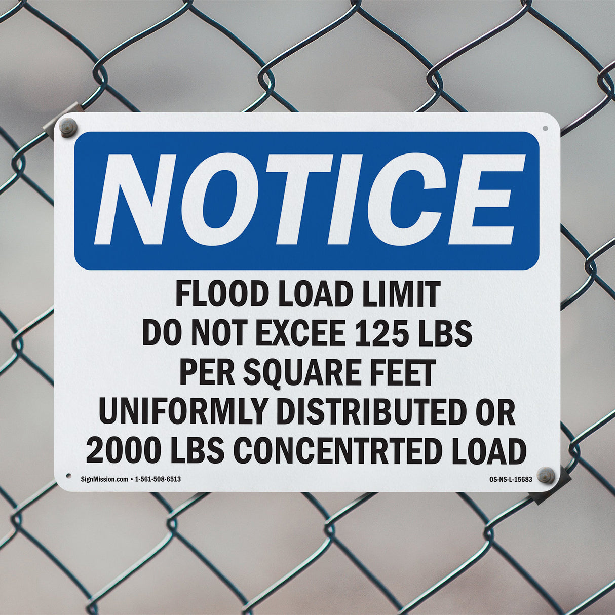 NOTICE Floor Load Limit Do Not Exceed 125