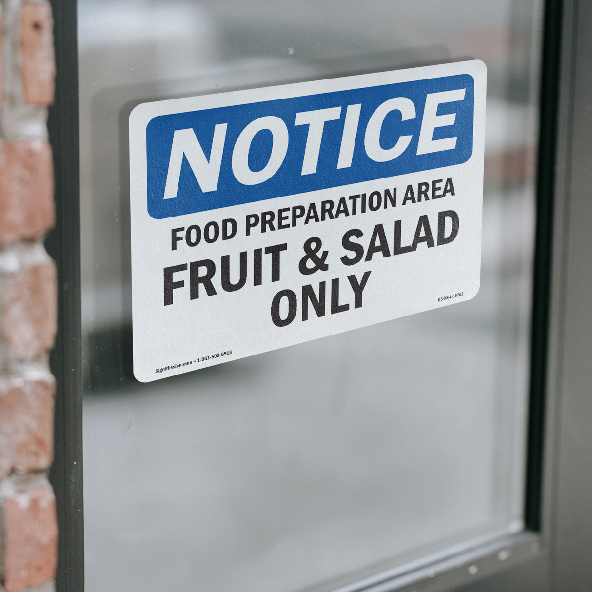 NOTICE Food Preparation Area Fruit And Salad Only