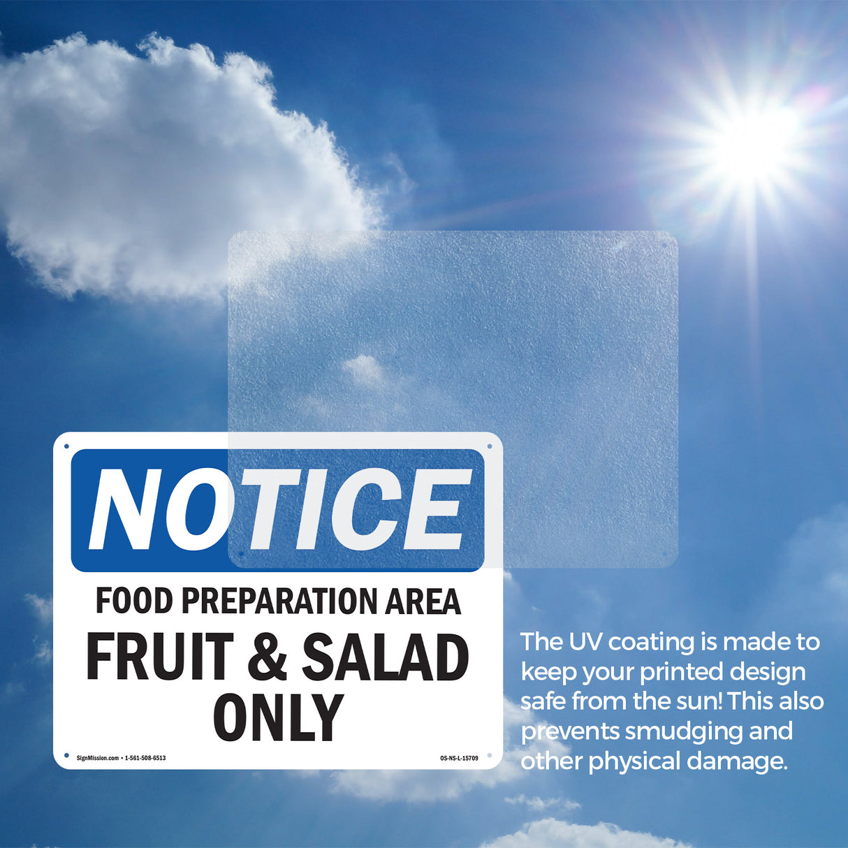 NOTICE Food Preparation Area Fruit And Salad Only