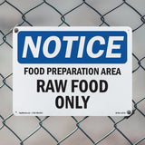 NOTICE Food Preparation Area Raw Food Only