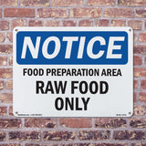 NOTICE Food Preparation Area Raw Food Only