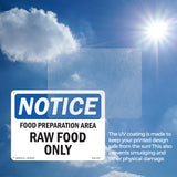 NOTICE Food Preparation Area Raw Food Only